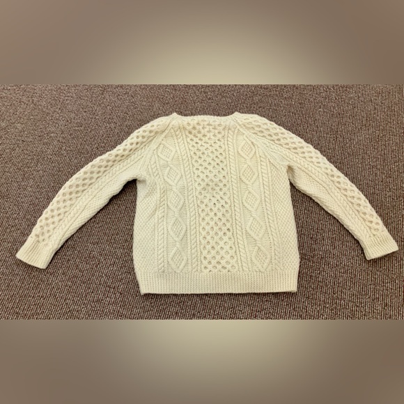 Vtg Men's Unisex L/XL Hand Knit 100% Wool Irish Fisherman's Cardigan Sweater - Picture 8 of 16